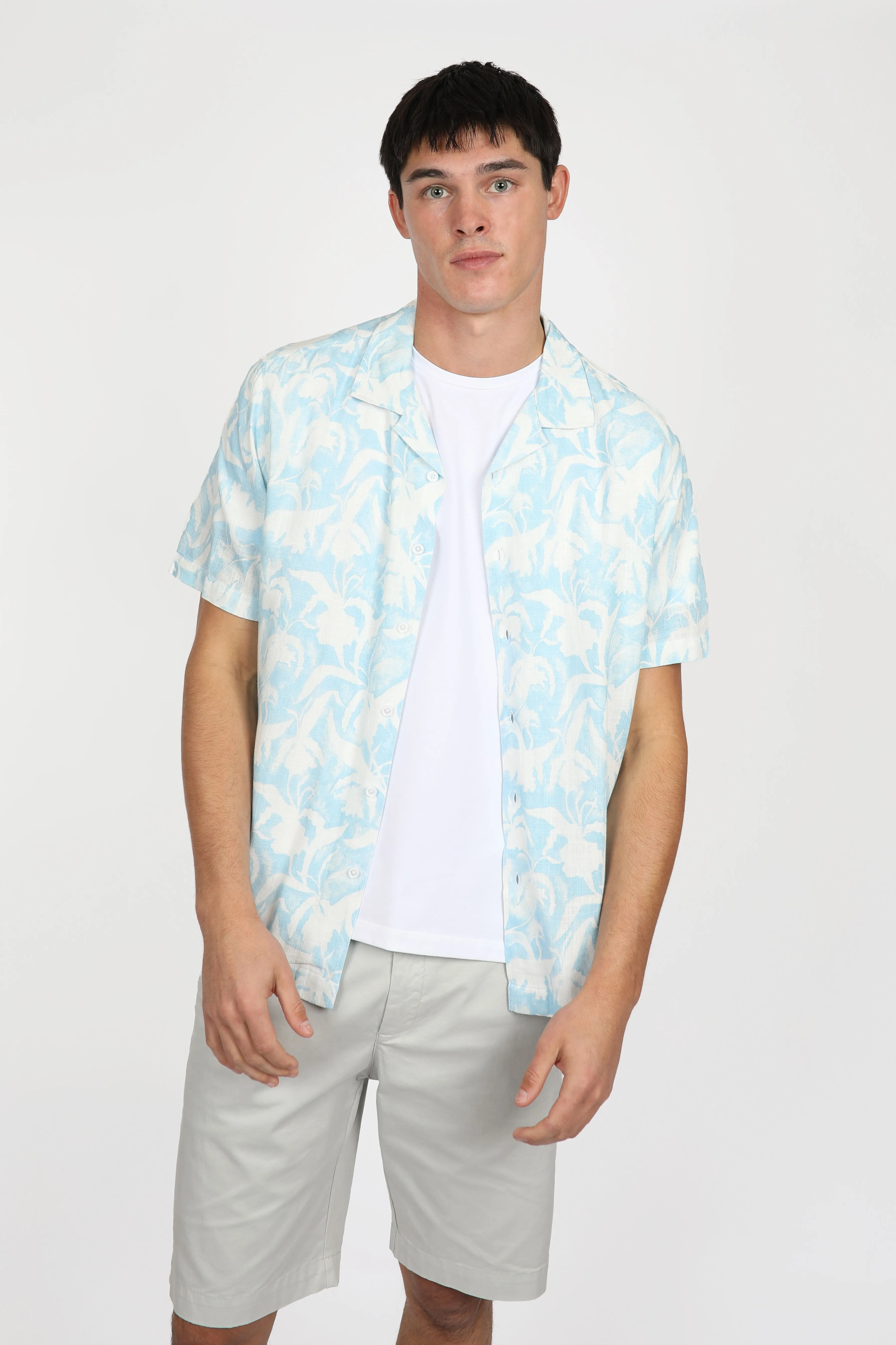 Relaxed Fit Mist Cuban Collar Shirt