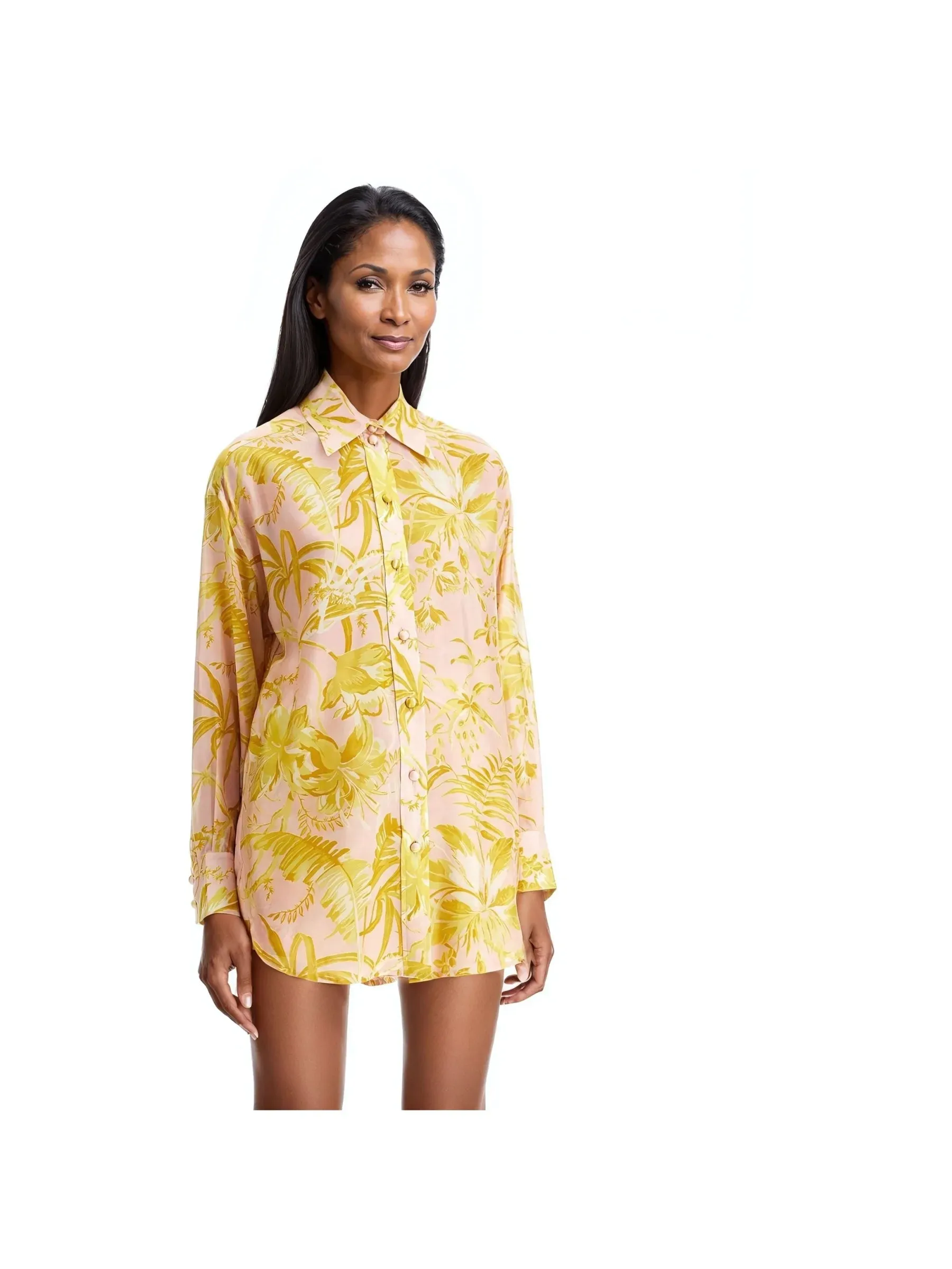 Relaxed Floral Silk Shirt