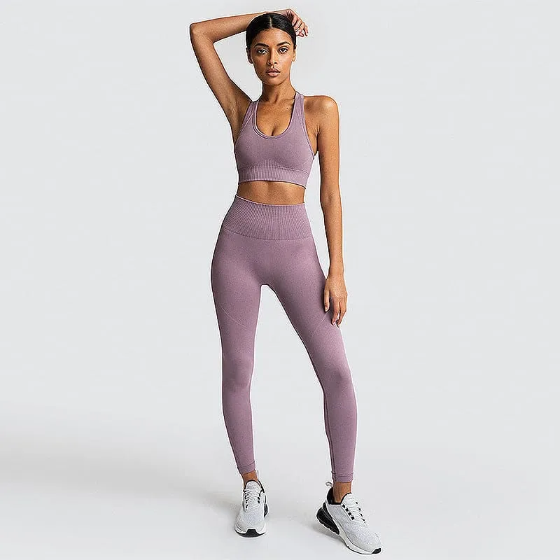 Seamless Racerback Sports Bra & High Stretch Leggings Set