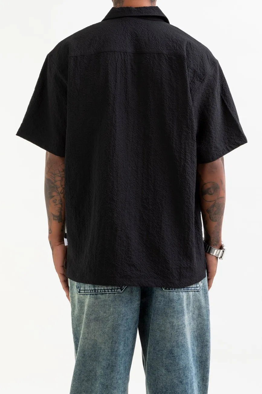 Seersucker Resort Shirt // Black