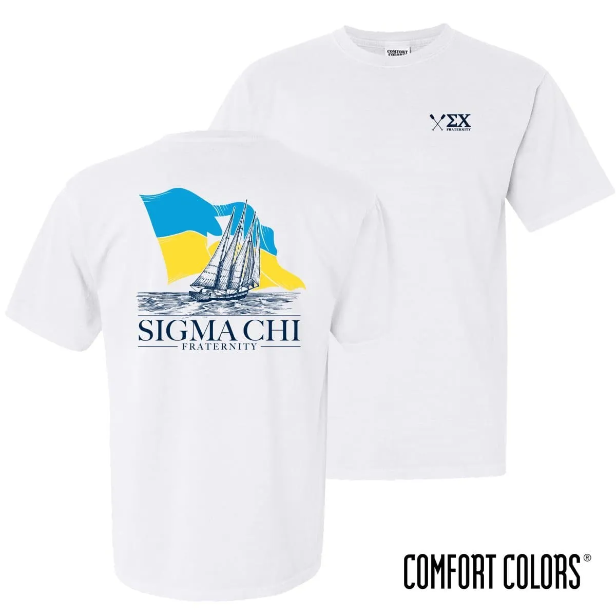 Sigma Chi Comfort Colors White Seafarer Short Sleeve Tee