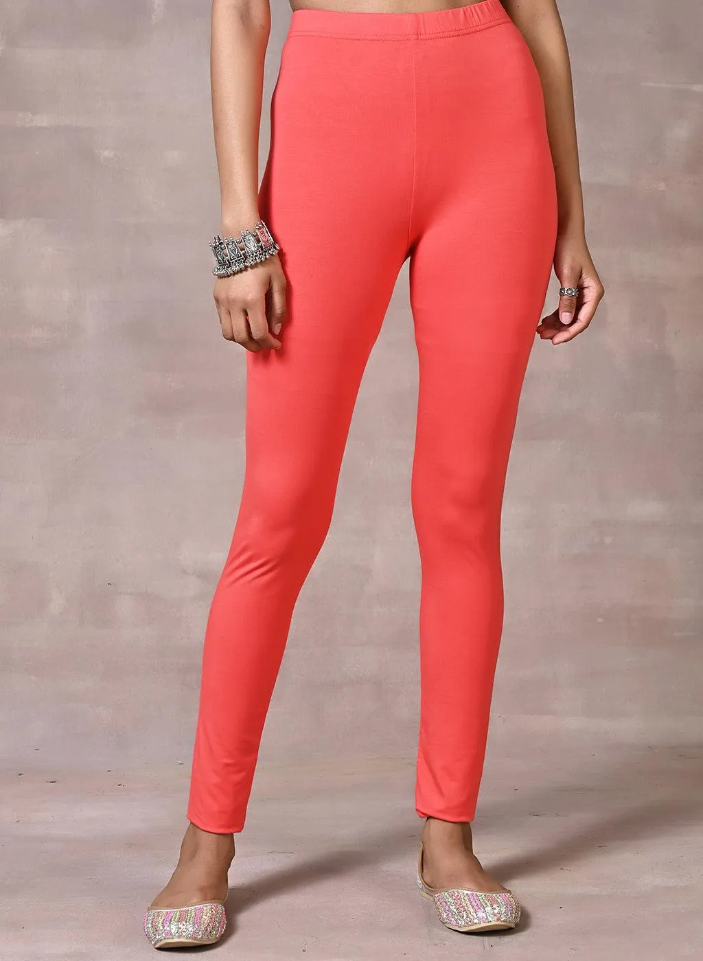 Sofia Fade Red Skinny Fit Leggings for Women