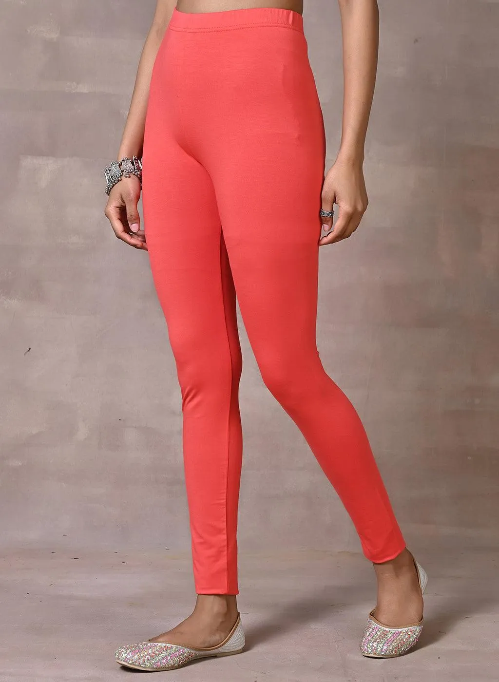 Sofia Fade Red Skinny Fit Leggings for Women