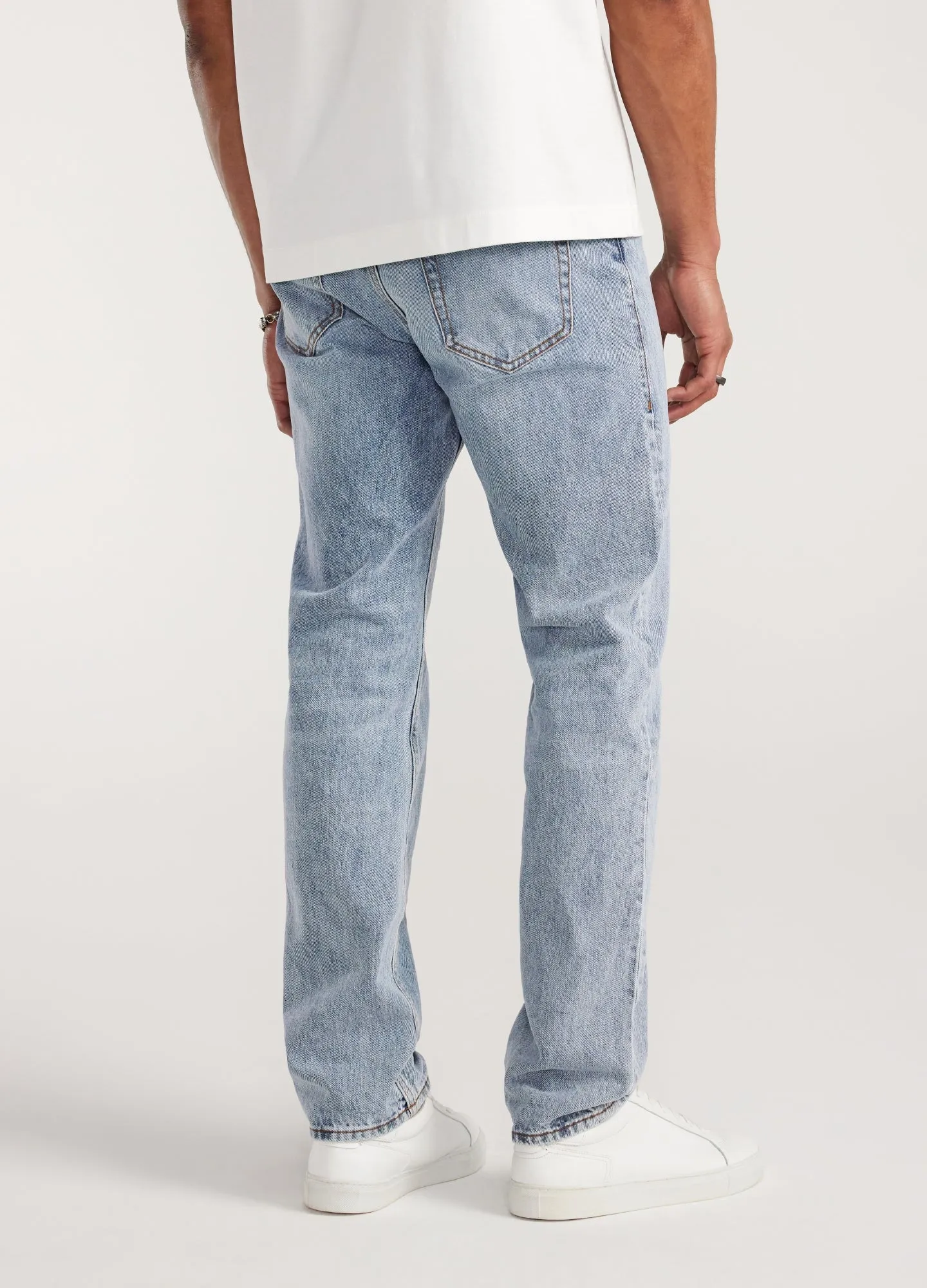 Straight Leg Denim Jeans Light Blue