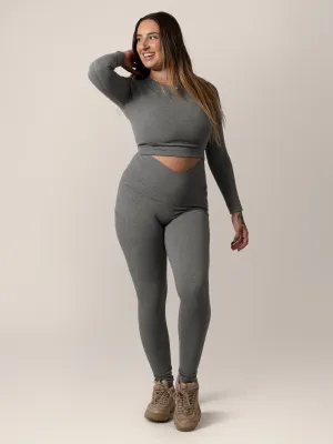 Sublime® Bamboo Maternity & Postpartum Crossover Legging | Charcoal