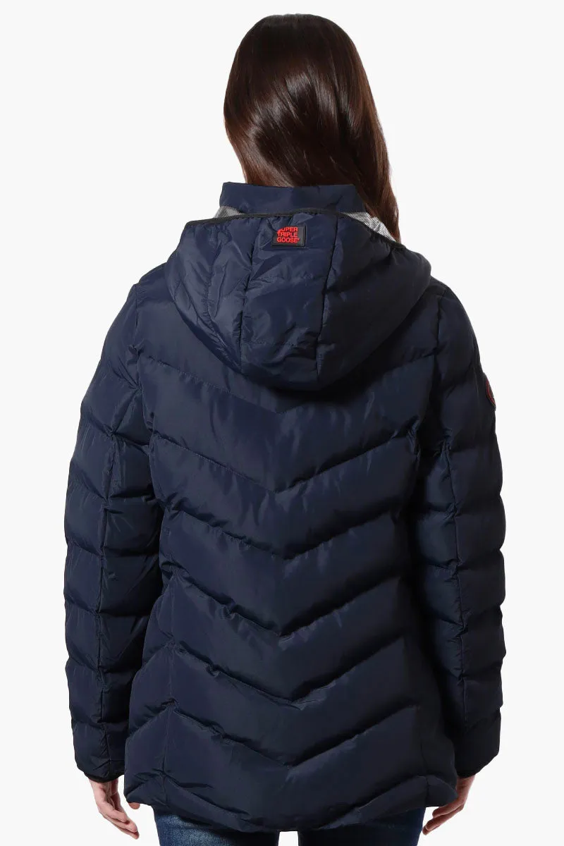 Super Triple Goose Heat Retention Lining Bomber Jacket - Navy