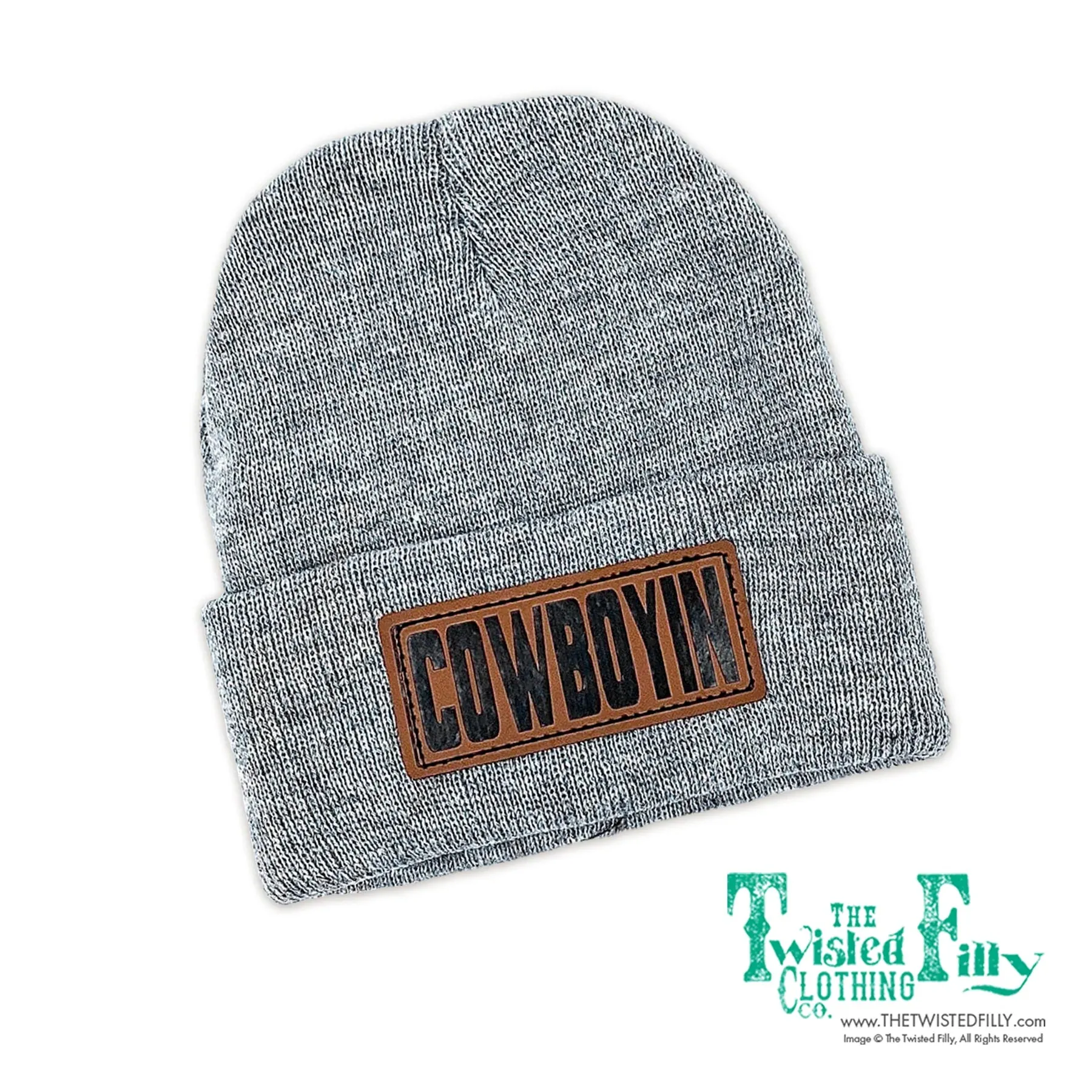 Twisted Filly Cowboyin' Leather Patch Beanie