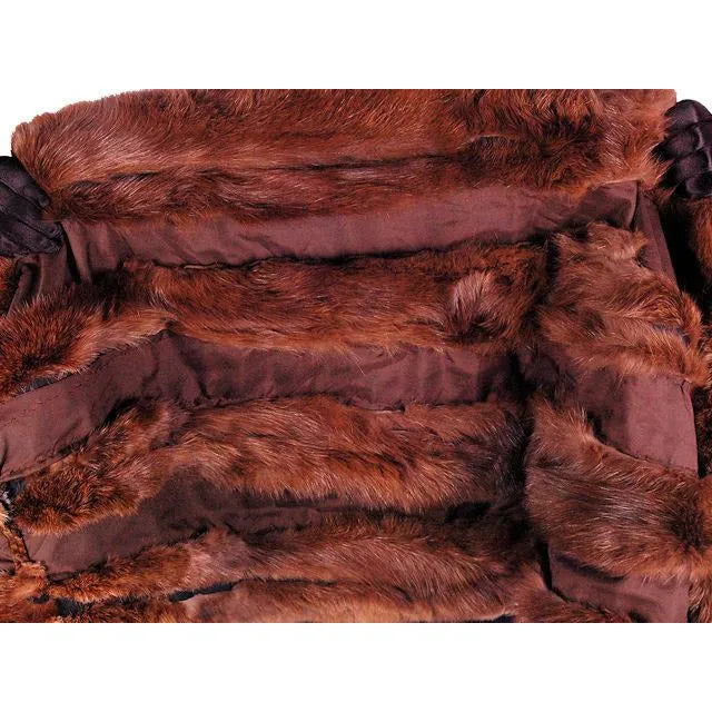 Vintage Fur Stole Wrap Natural Ranch Mink Movie Star Quality 1950S Dark Brown 14 Skin