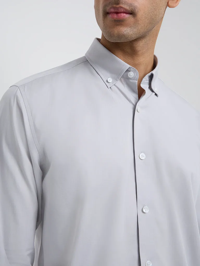 WES Formals Grey Relaxed-Fit Shirt