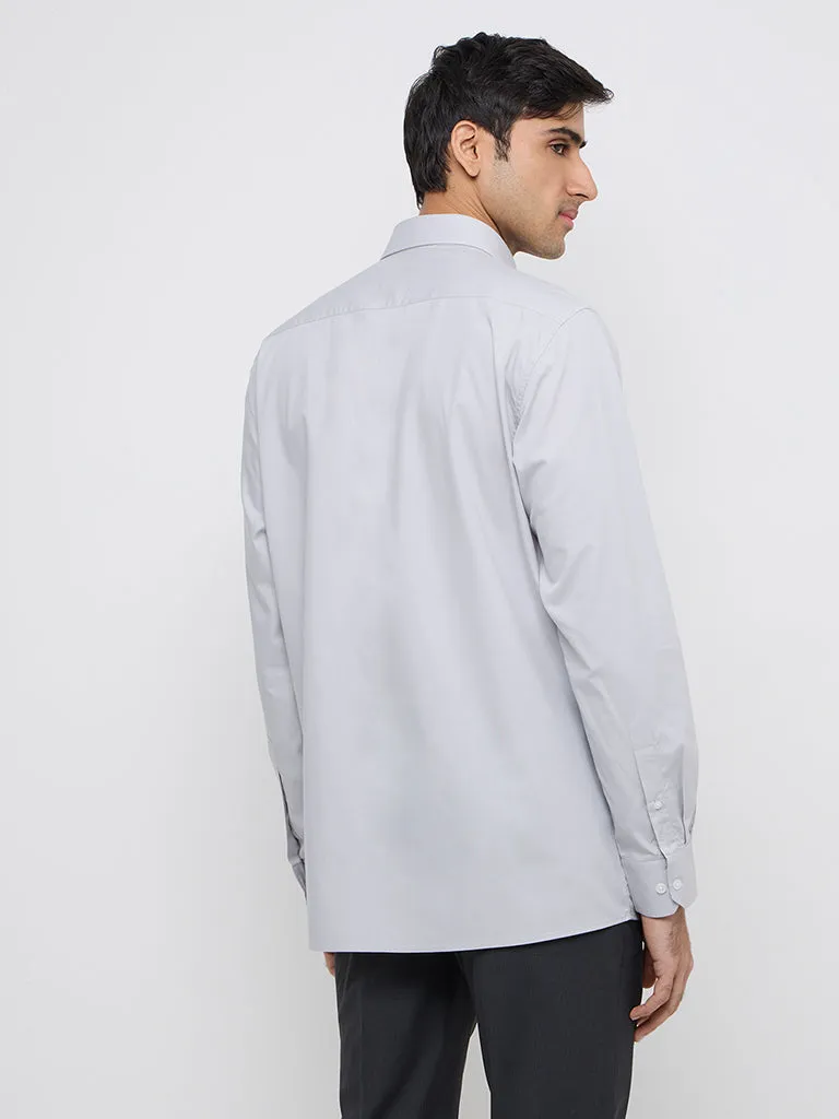 WES Formals Grey Relaxed-Fit Shirt