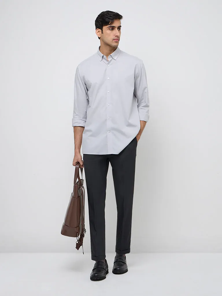 WES Formals Grey Relaxed-Fit Shirt