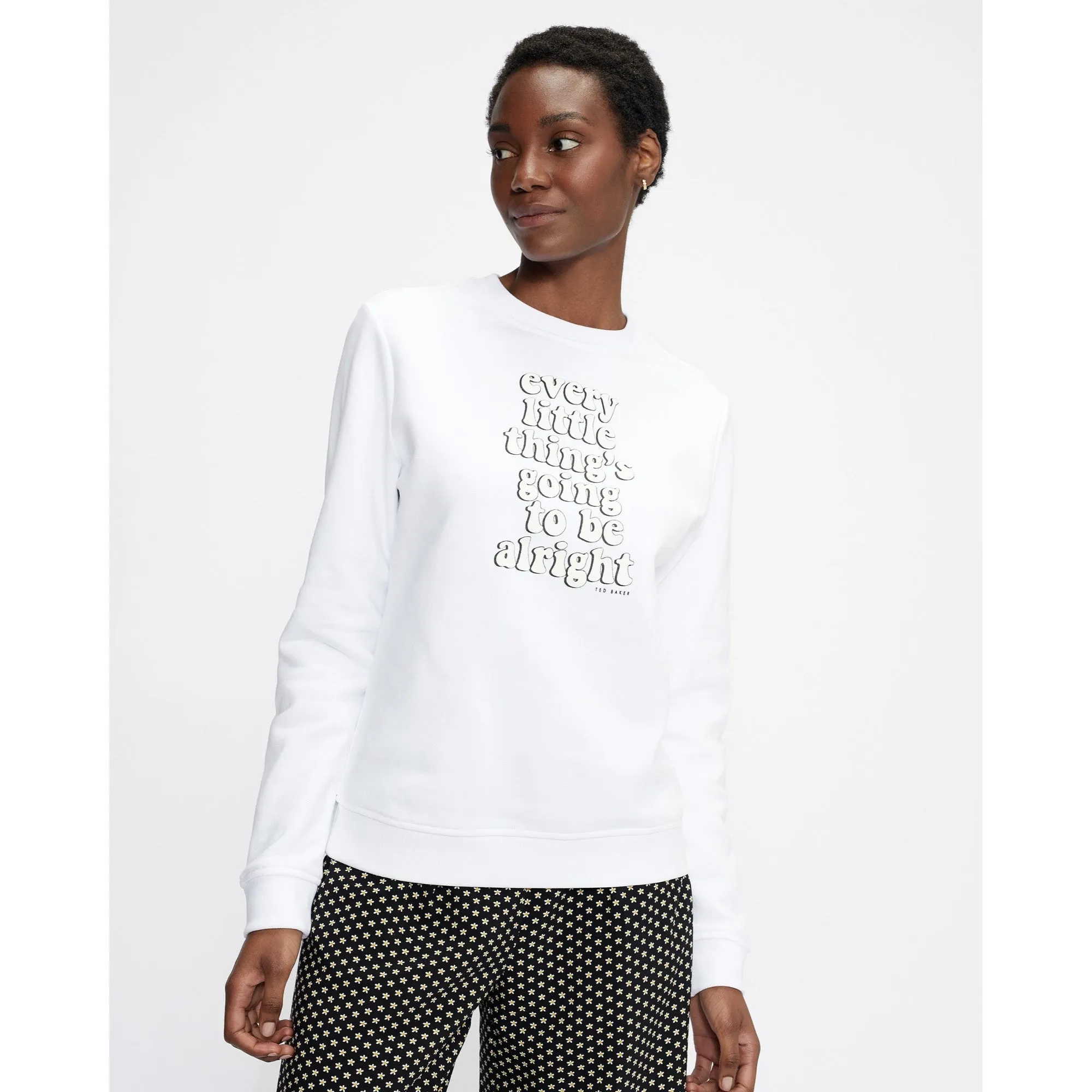 Women Wmb-Jjesika-Slogan Sweat - White