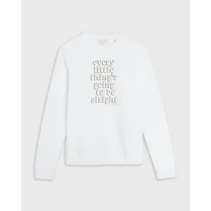 Women Wmb-Jjesika-Slogan Sweat - White