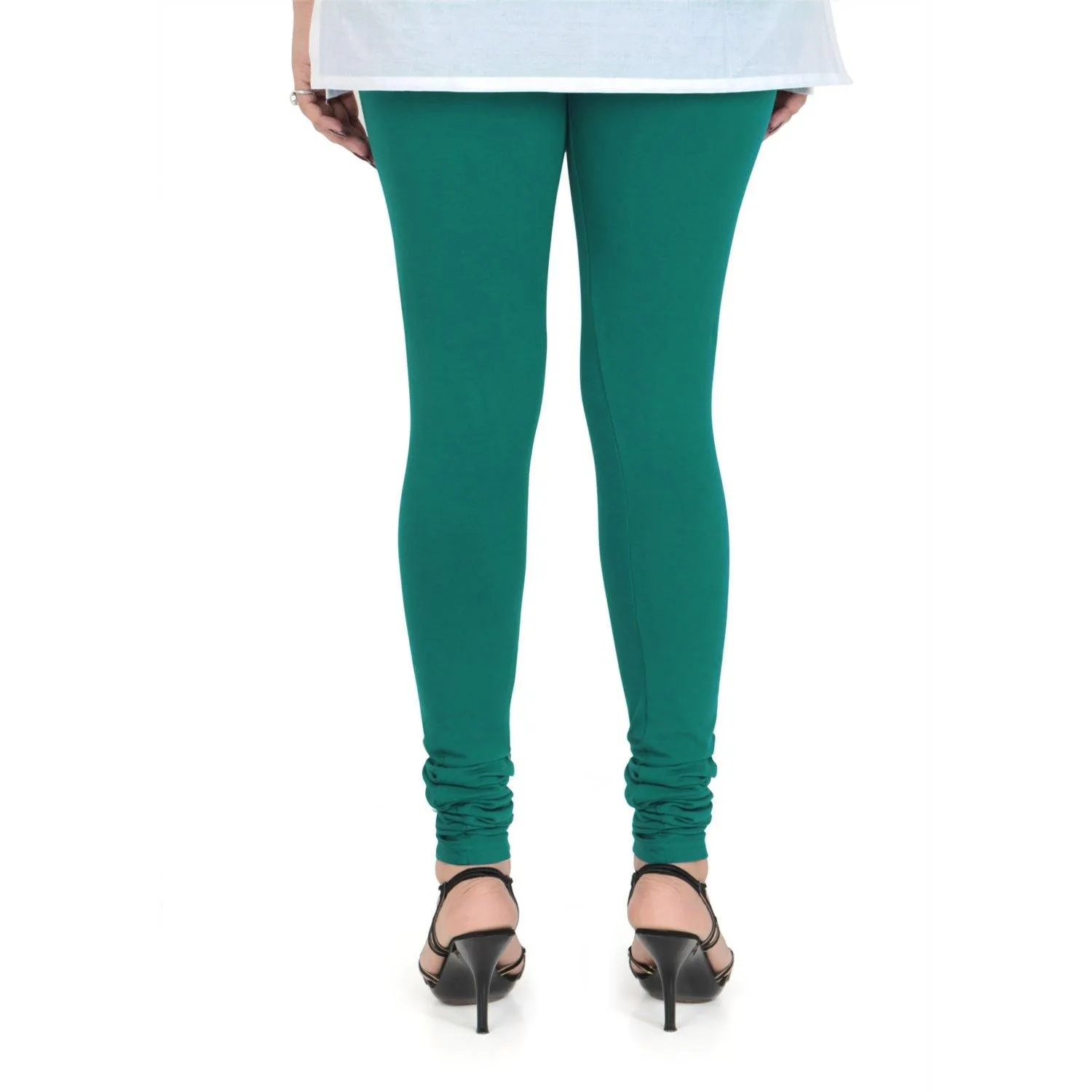 Women's Cotton Churidar Leggings (Free Size) - Garden Green