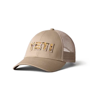 Yeti Camo Logo Khaki Trucker Cap