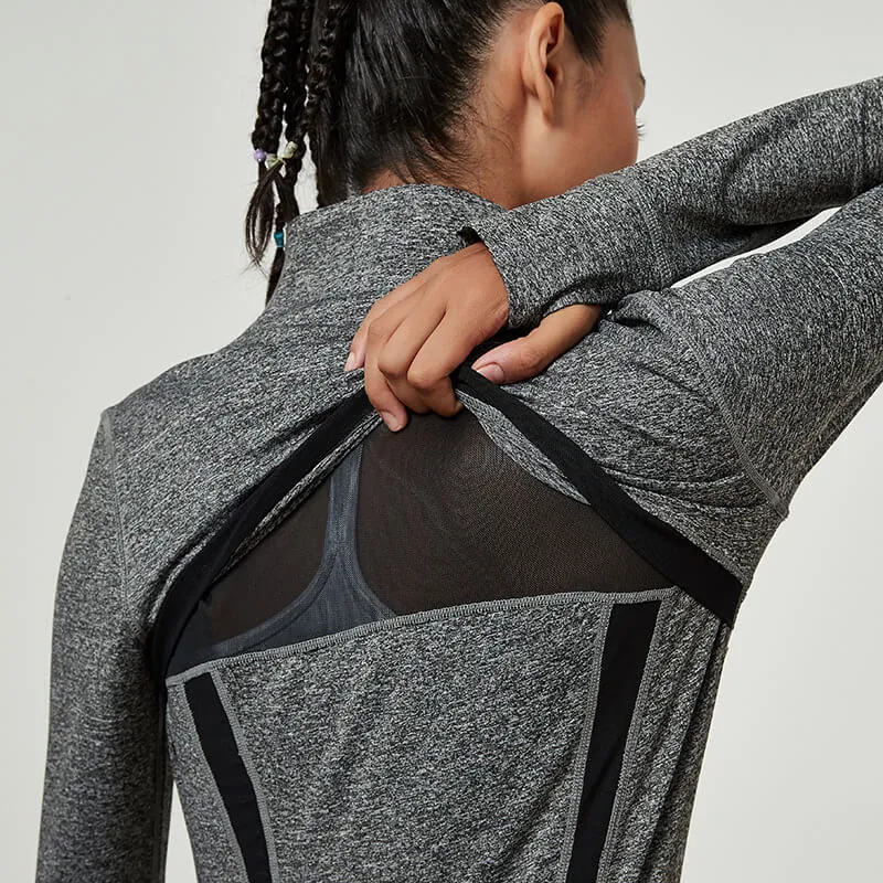 Zip Active Jacket, Grey & Charcoal